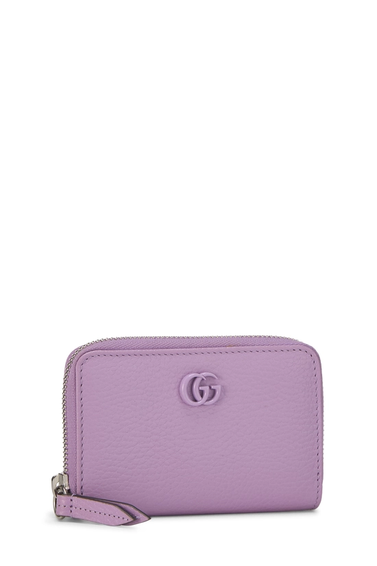 Purple Leather GG Marmont Zip Around Card Case, , large image number 1