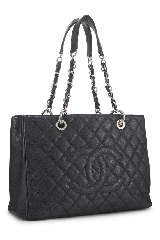 Black Quilted Caviar Grand Shopping Tote (GST), , large image number 1