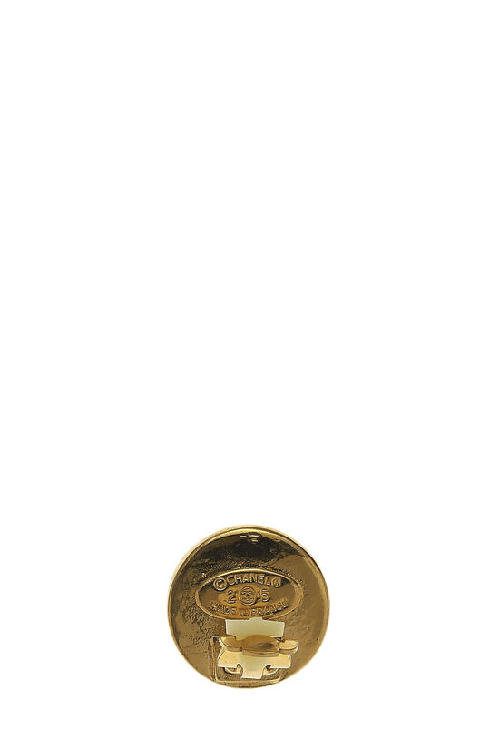 Chanel Gold & Black 'CC' Button Earrings Q6J04Q0ZKB015