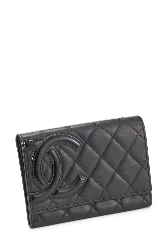 Black Quilted Calfskin Cambon Wallet, , large image number 1