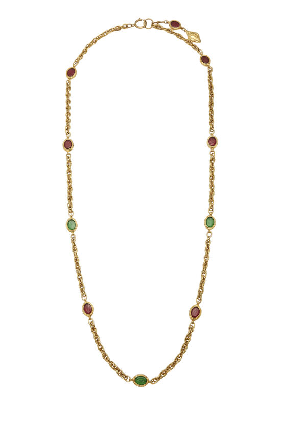 Multicolor & Gold Gripoix Necklace Long, , large image number 0