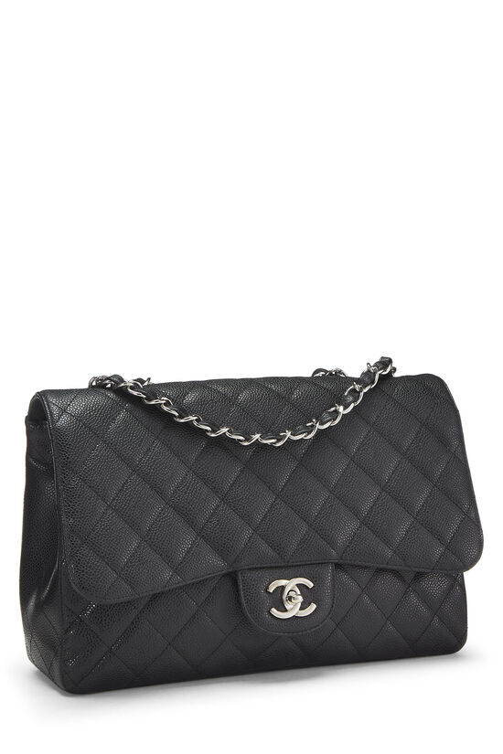 Black Quilted Caviar Half Flap Jumbo, , large image number 1