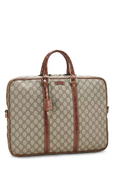 Brown GG Supreme Canvas Briefcase, , large