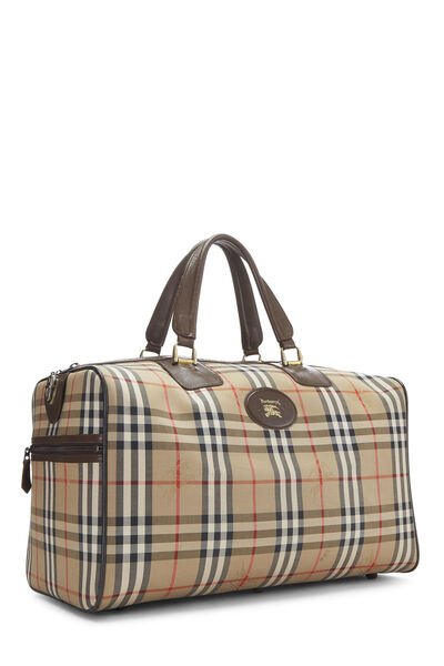 Brown Haymarket Check Duffle Bag, , large