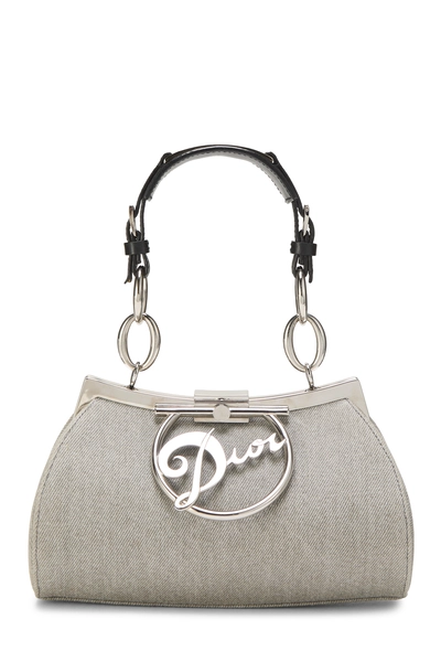 Grey Denim Diva Frame Bag