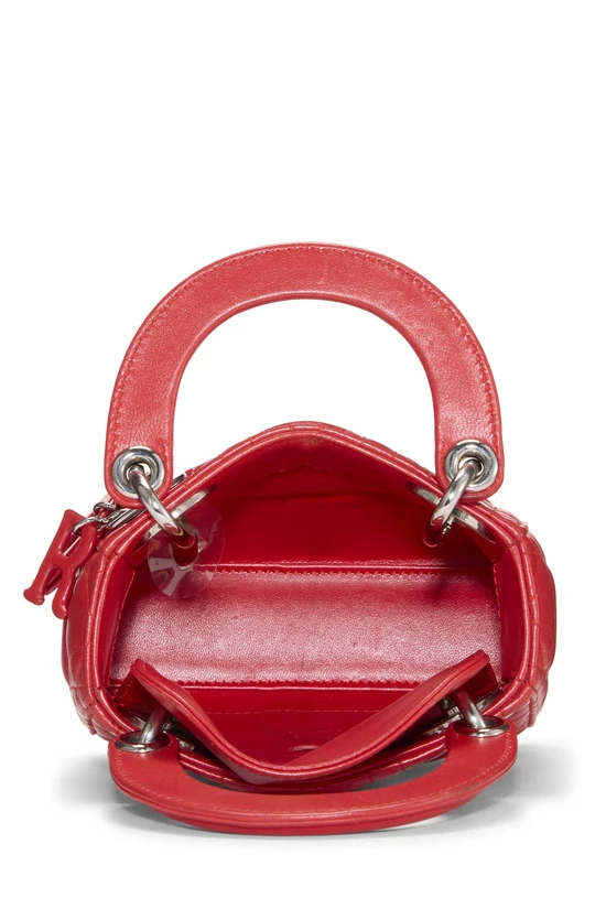 Red Cannage Quilted Lambskin Lady Dior Mini, , large image number 5