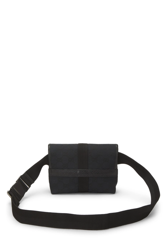 Black GG Canvas Buckle Flap Belt Bag Small, , large image number 3