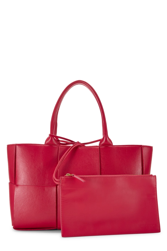 Red Maxi Intrecciato Arco Tote Small, , large image number 3