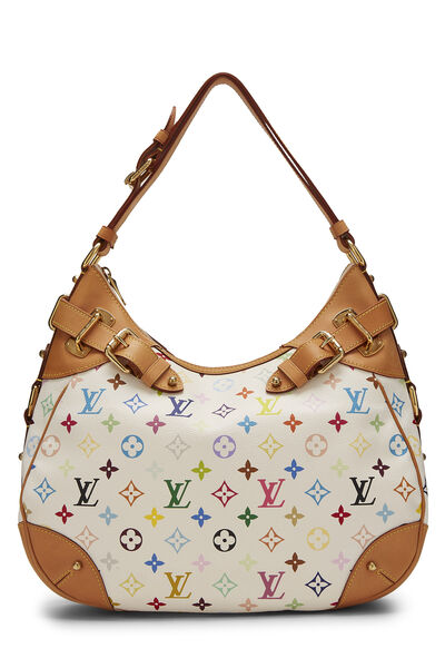 Takashi Murakami x Louis Vuitton White Monogram Multicolore Greta Hobo