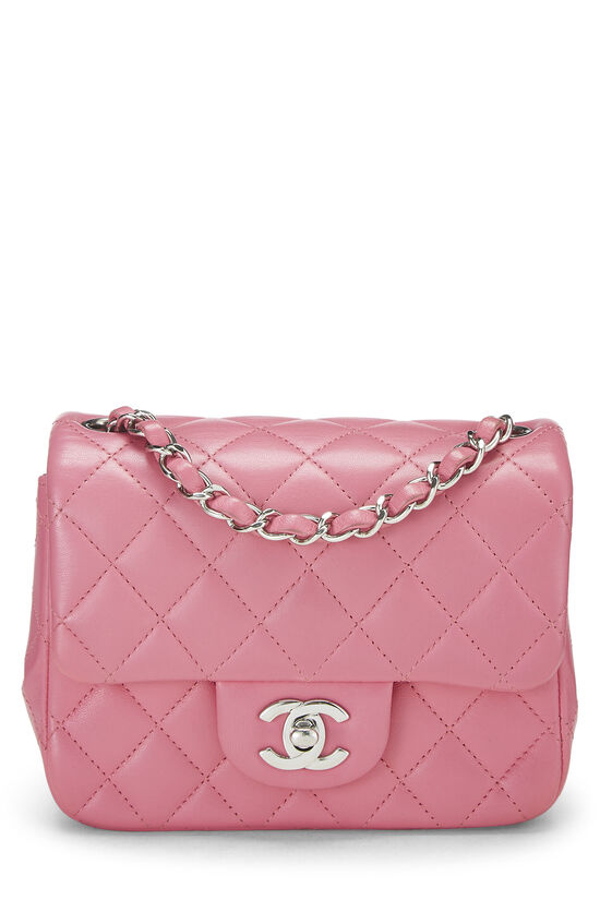 Pink Quilted Lambskin Classic Square Flap Mini, , large image number 0