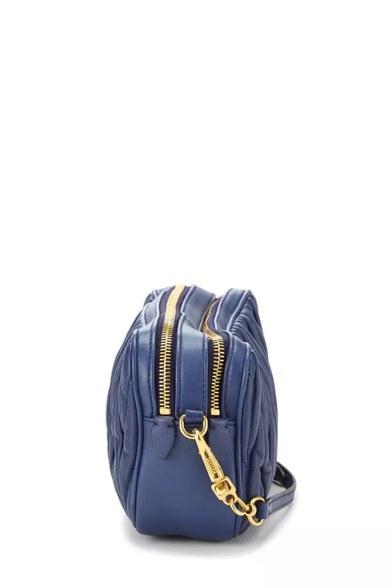 Blue Nappa Matelass&eacute; Camera Bag, , large image number 2