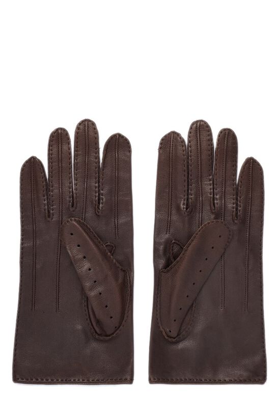 Brown Lambskin Driving Gloves, , large image number 4
