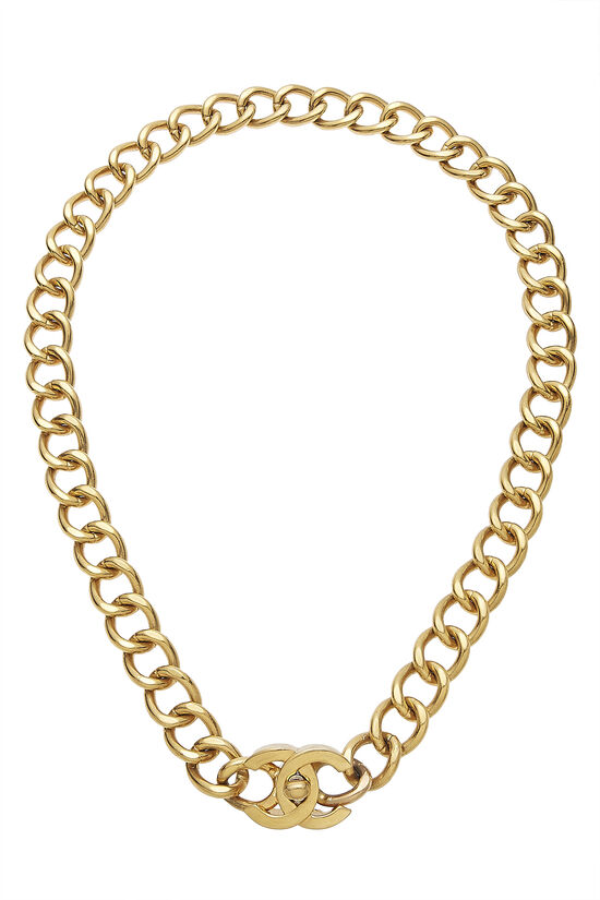 Gold 'CC' Turnlock Necklace Large, , large image number 0