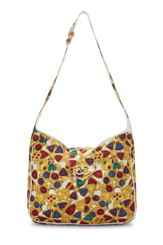 Multicolor Jewel print Canvas Shoulder Bag, , large image number 1