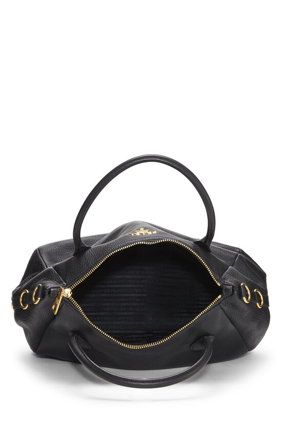 Black Vitello Daino Sacca 2 Manici, , large image number 5