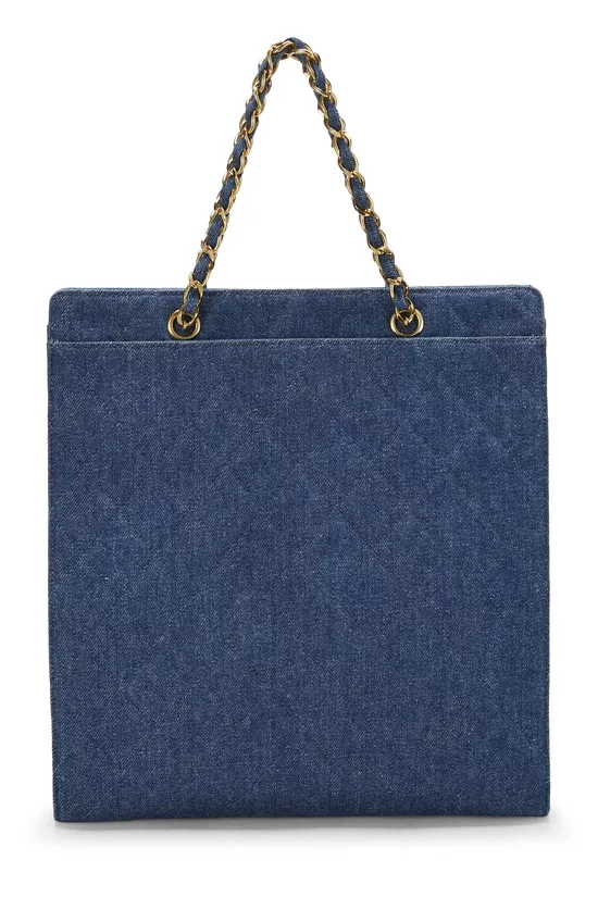 Blue Quilted Denim Tote Medium, , large image number 3