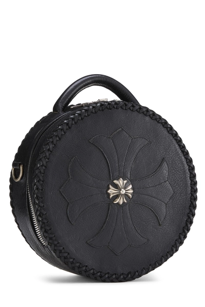 Black Leather Blue Moon Baby Shoulder Bag, , large