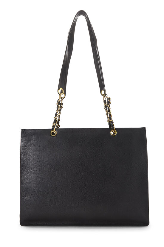 Black Caviar Flat Chain Tote Large, , large image number 3