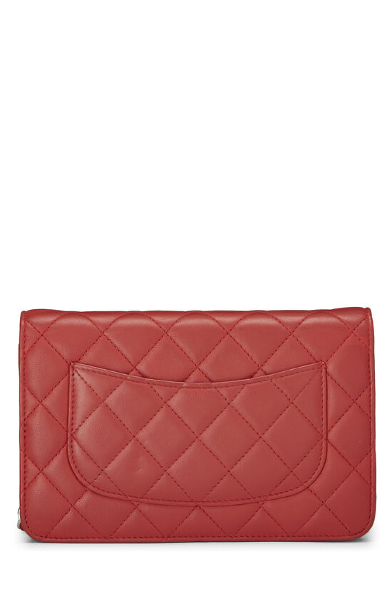 Red Quilted Lambskin Classic Wallet On Chain (WOC), , large image number 5