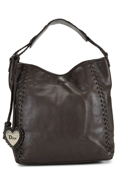 Brown Leather Ethnic Hobo Bag