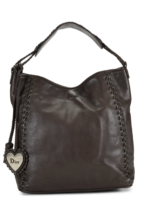 Brown Leather Ethnic Hobo Bag, , large image number 0