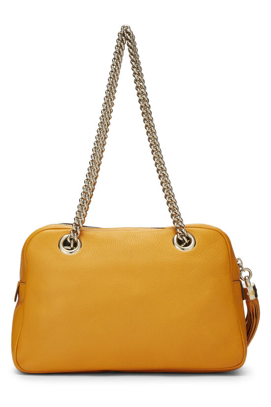 Orange Leather Soho Chain Shoulder Bag, , large image number 3