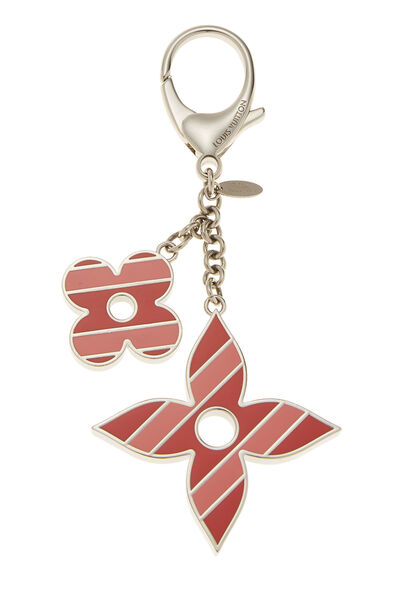 Silver & Pink Enamel Fleur de Epi Bag Charm
