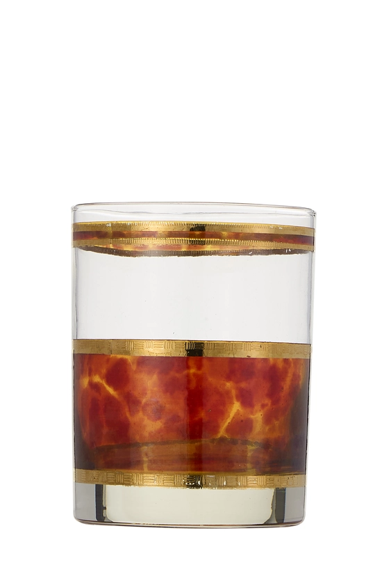 Brown Tortoiseshell 22k Gilded Glassware Set of 2, , large image number 2