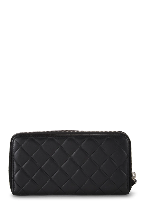 Black Lambskin Zip Around Wallet, , large image number 2