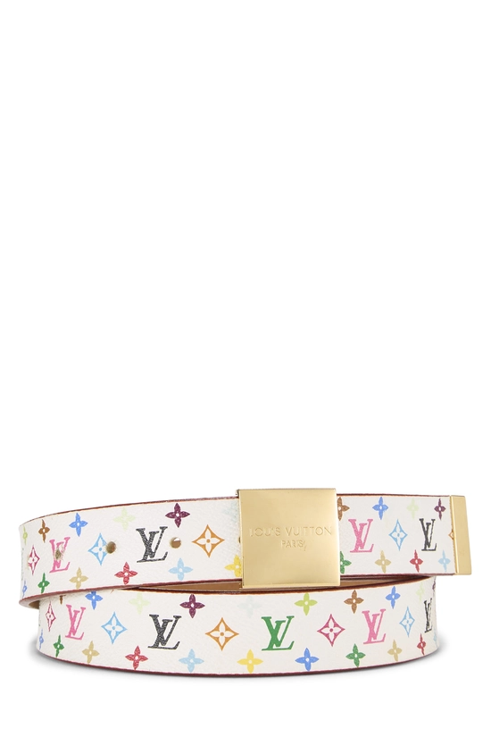 Takashi Murakami X Louis Vuitton White Monogram Multicolore Ceinture 90	, , large image number 0