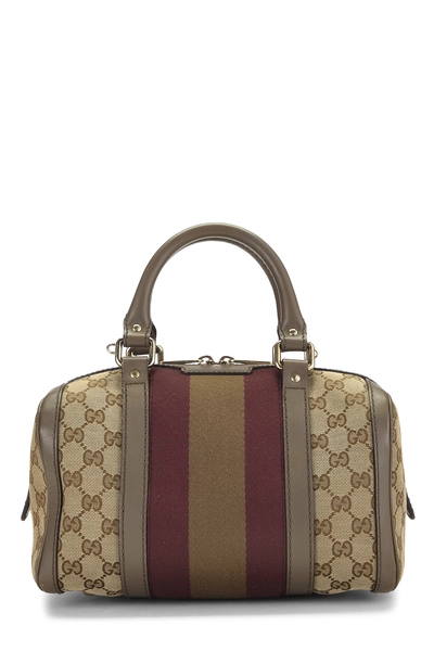 Brown Original GG Canvas Web Boston Bag Small