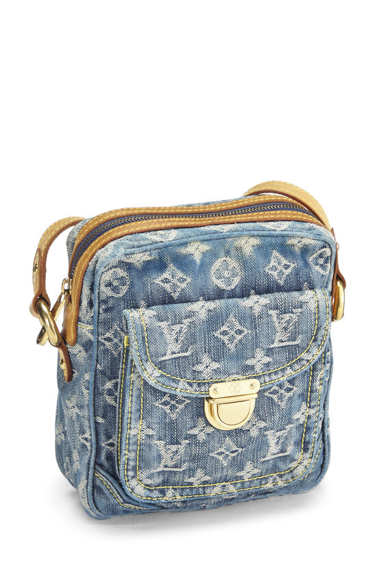 Louis Vuitton Blue Denim Monogram Denim Camera Bag - Yoogi's Closet