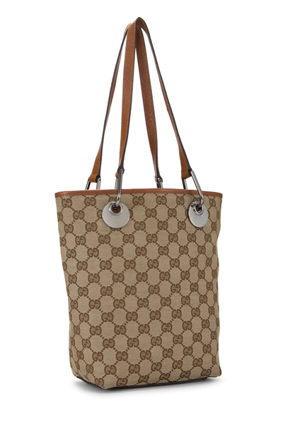 Orange Original GG Canvas Eclipse Bucket Bag Small, , large