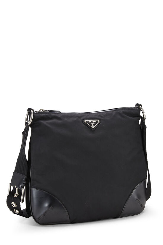 Black Nylon Shoulder Bag, , large image number 2