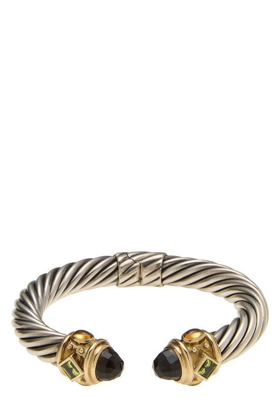 Silver Two-Tone Hinged Renaissance Cable Bracelet, , large image number 2