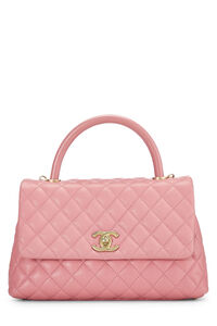 Chanel Womens Chevron Chic Top Handle Bag Pink Caviar Small – Luxe  Collective