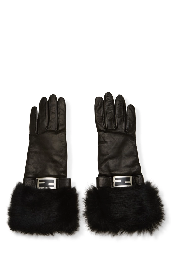 Black Leather Gloves, , large image number 0