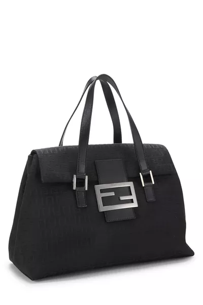 Black Zucchino Canvas Handbag Large, , large