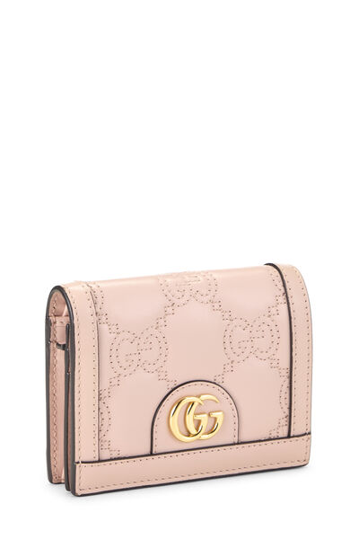 Pink GG Marmont Leather Compact Wallet, , large