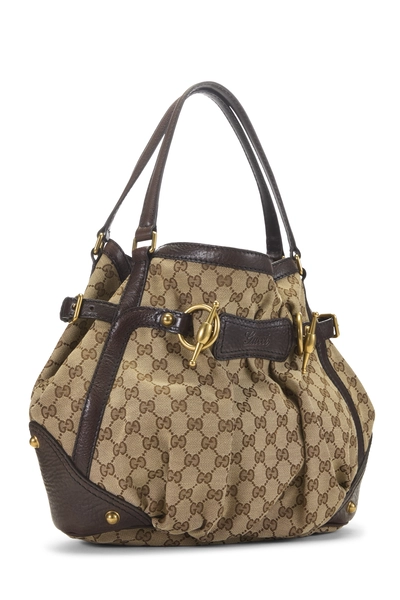 Gucci Brown Original GG Canvas Jockey Tote Large — photo 2