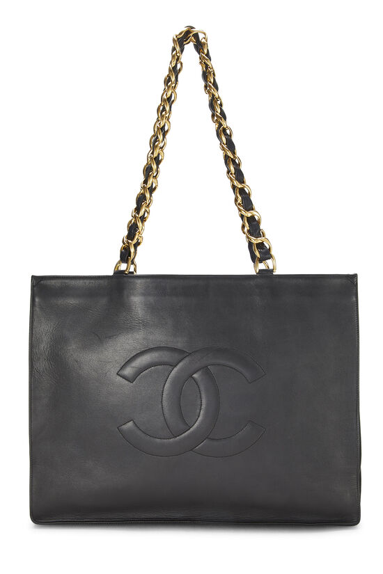 Black Lambskin CC Flat Chain Handle Tote, , large image number 0