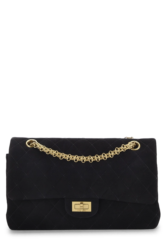 Black Quilted Suede 2.55 Reissue Flap 225, , large image number 0