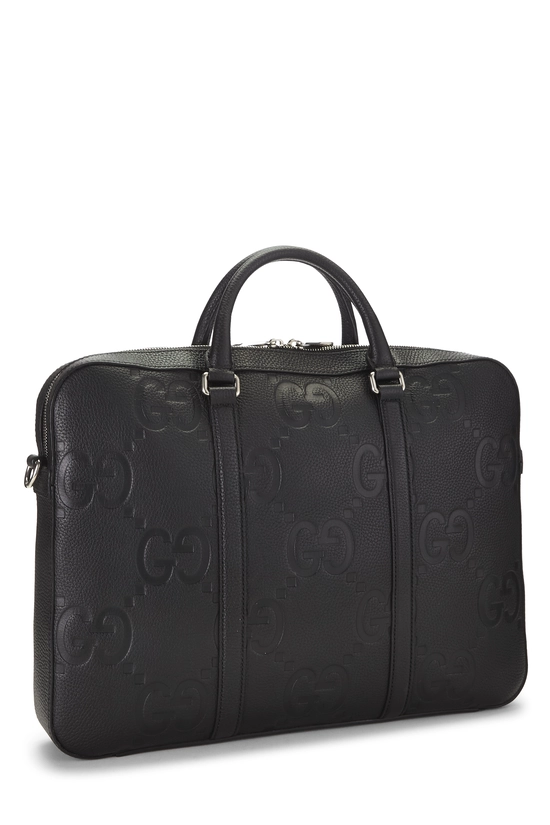 Black Jumbo GG Leather Briefcase, , large image number 1