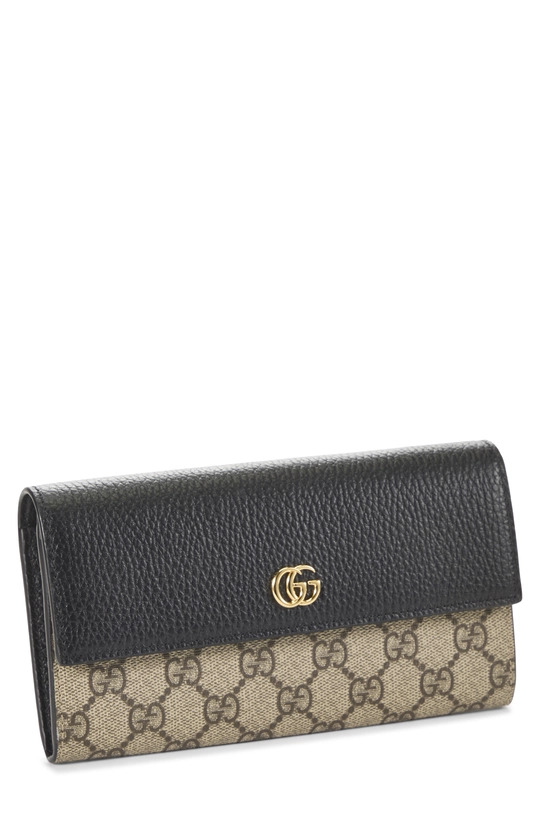 Black GG Supreme Canvas Continental Wallet, , large image number 1