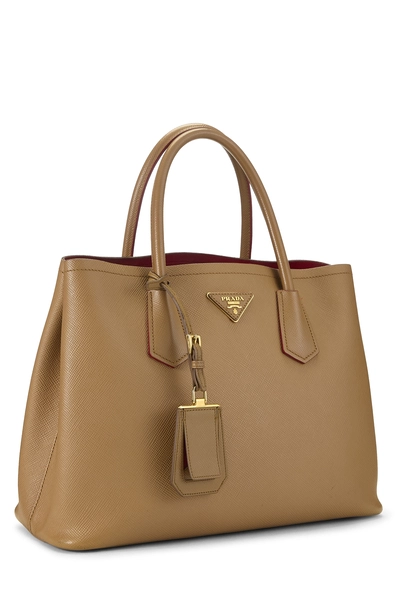 Brown Saffiano Double Bag Medium, , large