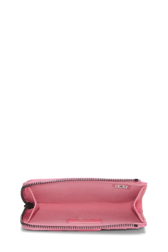 Pink Quilted Lambskin 'CC' Zip Around Card Holder, , large image number 3