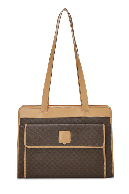 Brown Macadam Coated Canvas Tote, , large image number 0