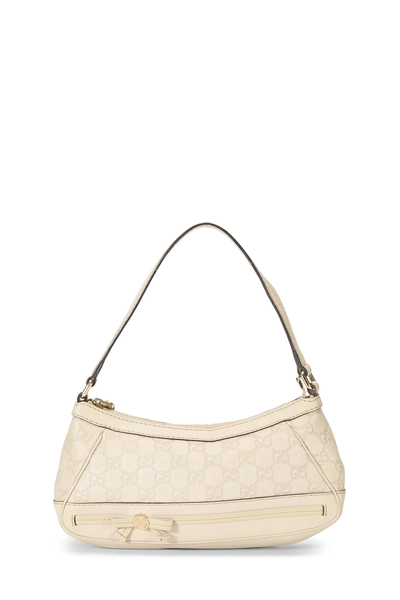 Gucci White Guccissima Mayfair Pochette
