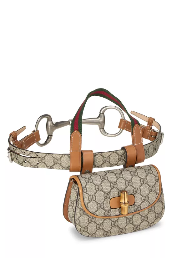 Brown GG Supreme Canvas 1947 Bamboo Belt Bag 75, , large image number 1