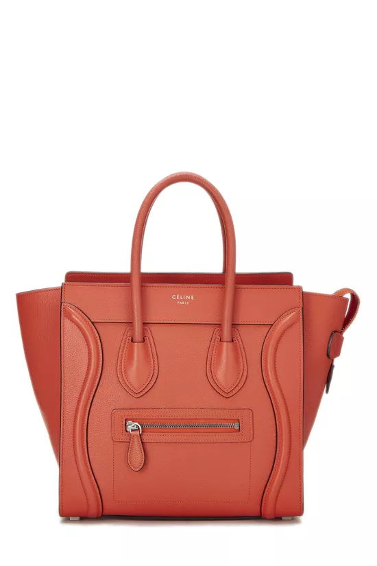 Orange Drummed Calfskin Luggage Micro, , large image number 0